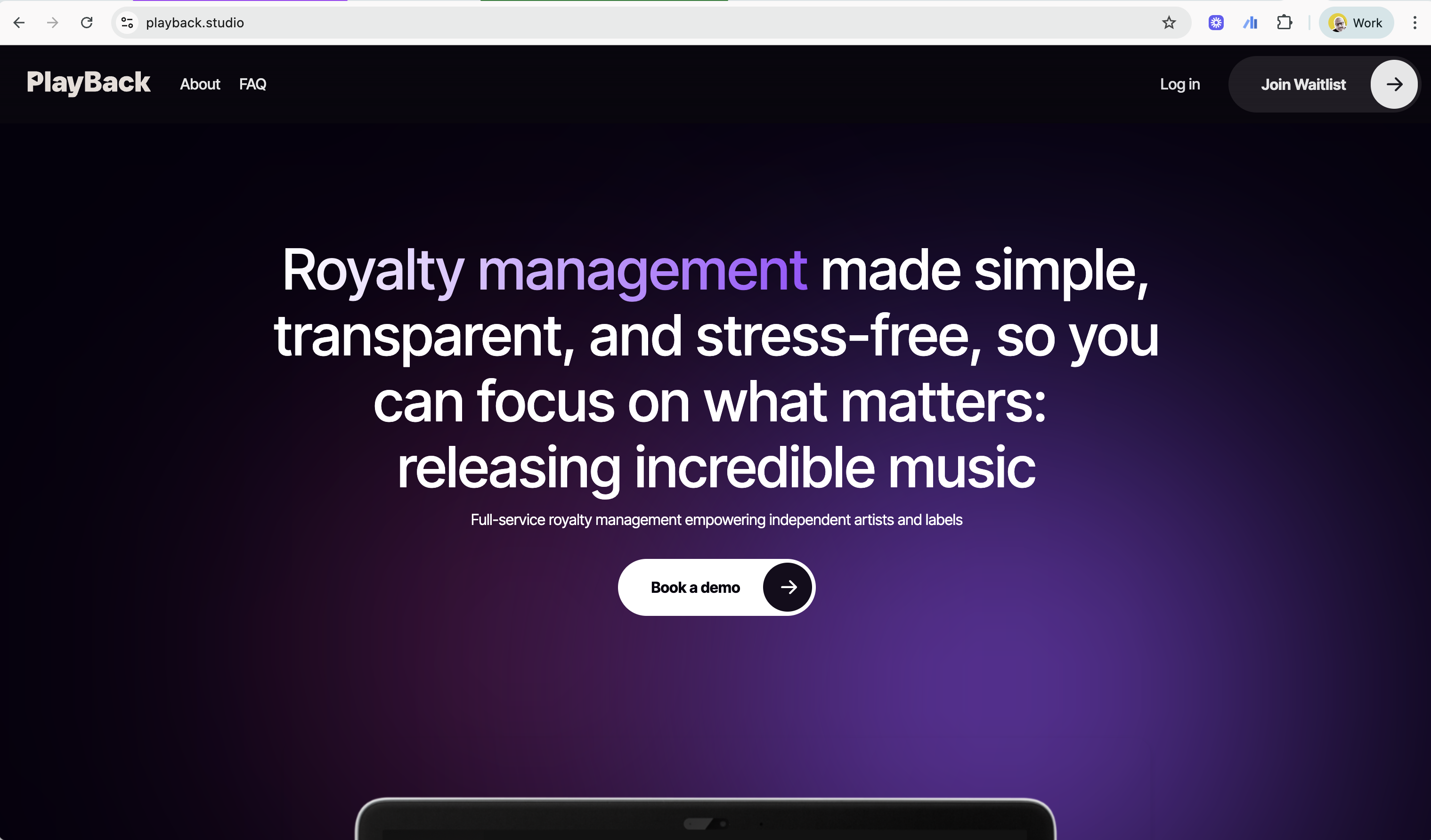 Playback Studio website